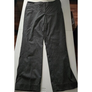 Liz Claiborne Audra Herringbone Dress Pants Size 12P Bootcut Gray Striped